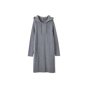 XIANGYING Long Sleeved Dresses Women's Gray