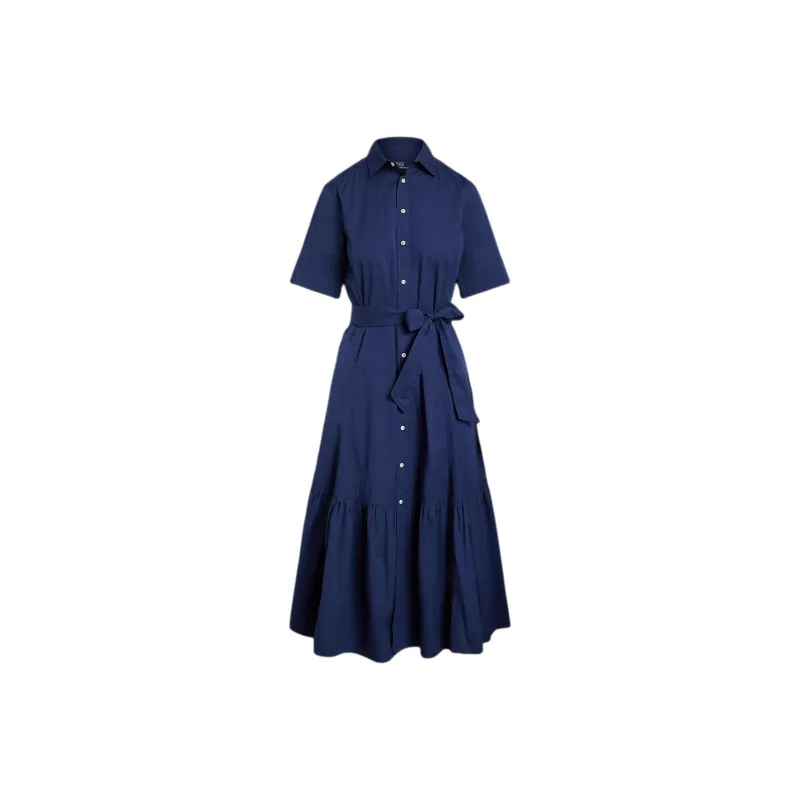 Polo Ralph Lauren SS24 Short Sleeved Dress Women's Midnight Royal Blue-0