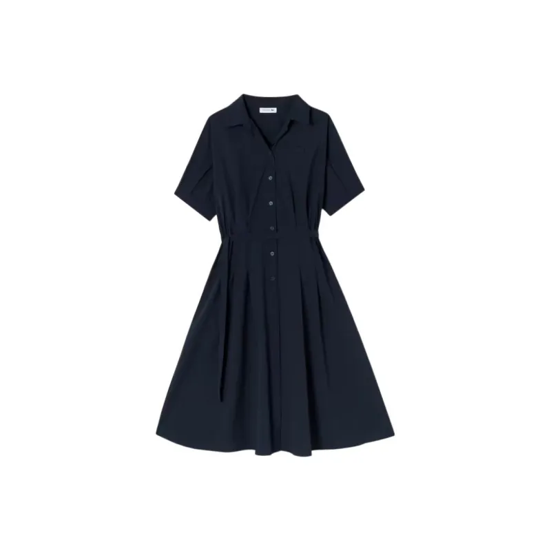 LACOSTE Short Sleeved Dresses Women's Marine Blue-0