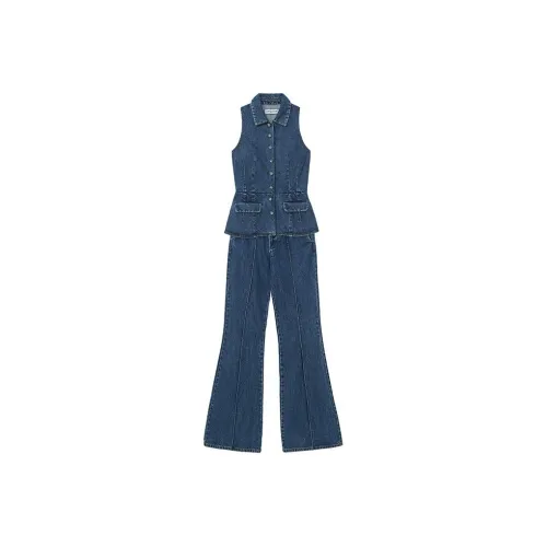 Self portrait Jumpsuit Women's Denim Blue