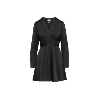 ARITZIA Wilfred Mademoiselle Satin Longsleeve Dress Long-Sleeved Dresses Women's BLACK/Black