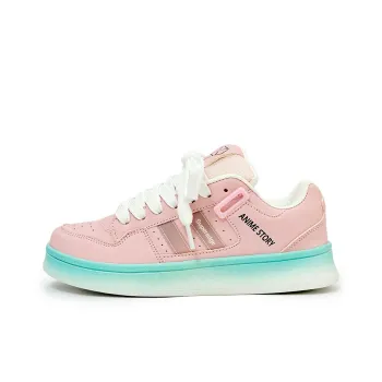 SUPEREDGE Cushioning, Impact Resistant, Abrasion Resistant Low Top Skateboard Shoes Unisex Pink Green