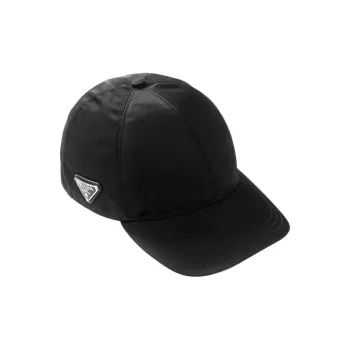 PRADA Recycled Nylon Baseball Caps Men's Black