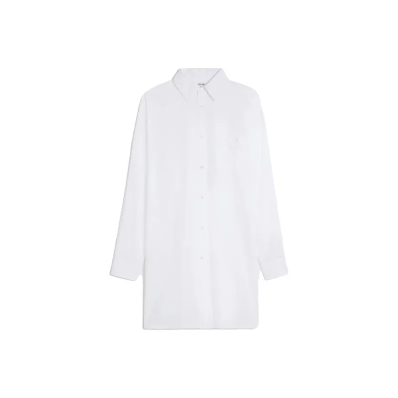 CELINE Long Sleeved Dresses Women's White-0