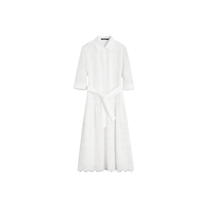 ELLE Summer Short Sleeved Skirt Women's White-0