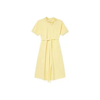 LACOSTE Short Sleeved Dresses Women's Light Yellow