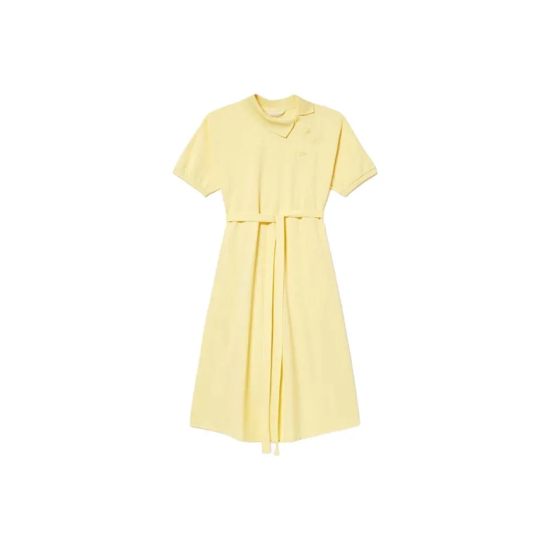 LACOSTE Short Sleeved Dresses Women's Light Yellow-0