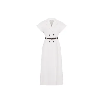 DIOR SS25 Spring Summer Ready to Wear Collection Short Sleeved Dress Women's White