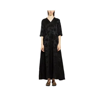 UMA WANG V Neck Midi Dress