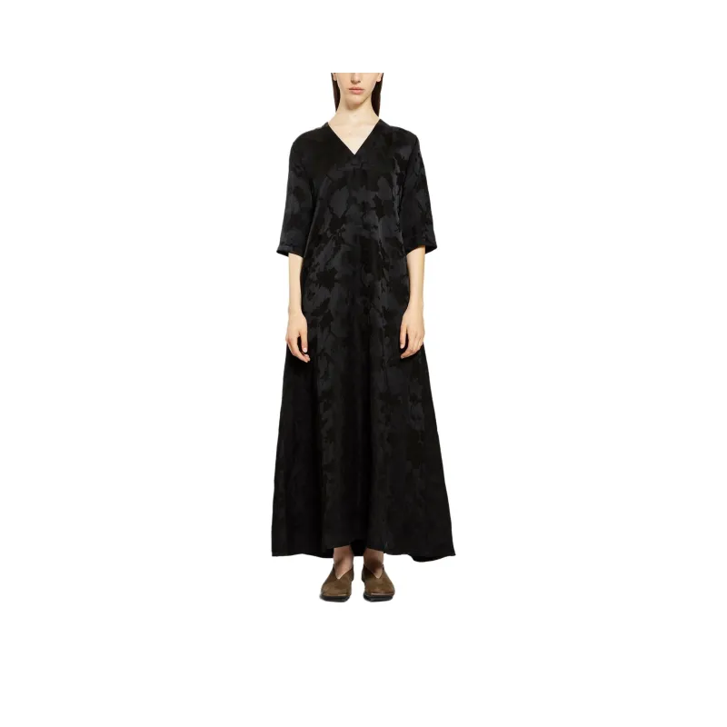UMA WANG V Neck Midi Dress-0