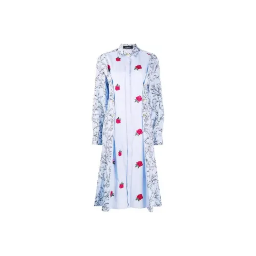 VERSACE Long Sleeve Collared Dress 'Blue'
