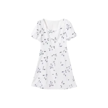 EICHITOO Short-Sleeved Dresses Women's Raw White Pattern