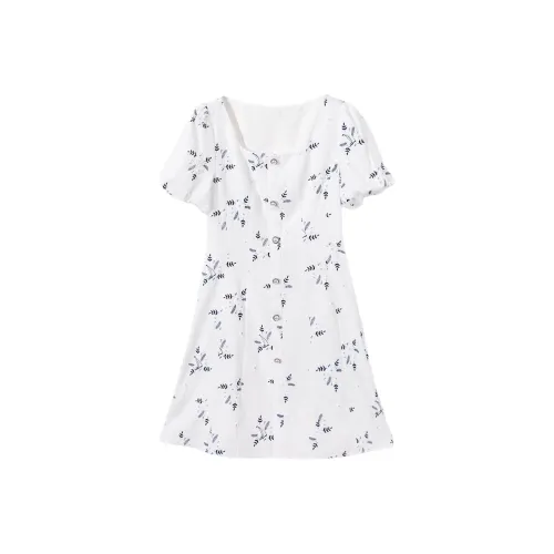 EICHITOO Short Sleeved Dresses Women's Raw White Pattern