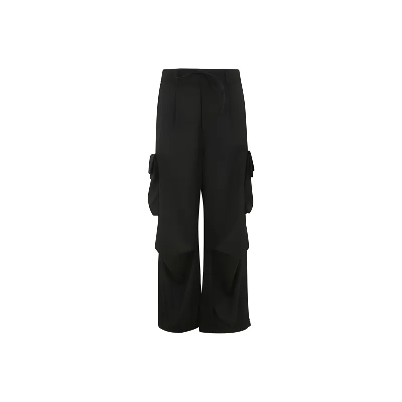 Y 3 Drawstring Wide Leg Cargo Trousers-0