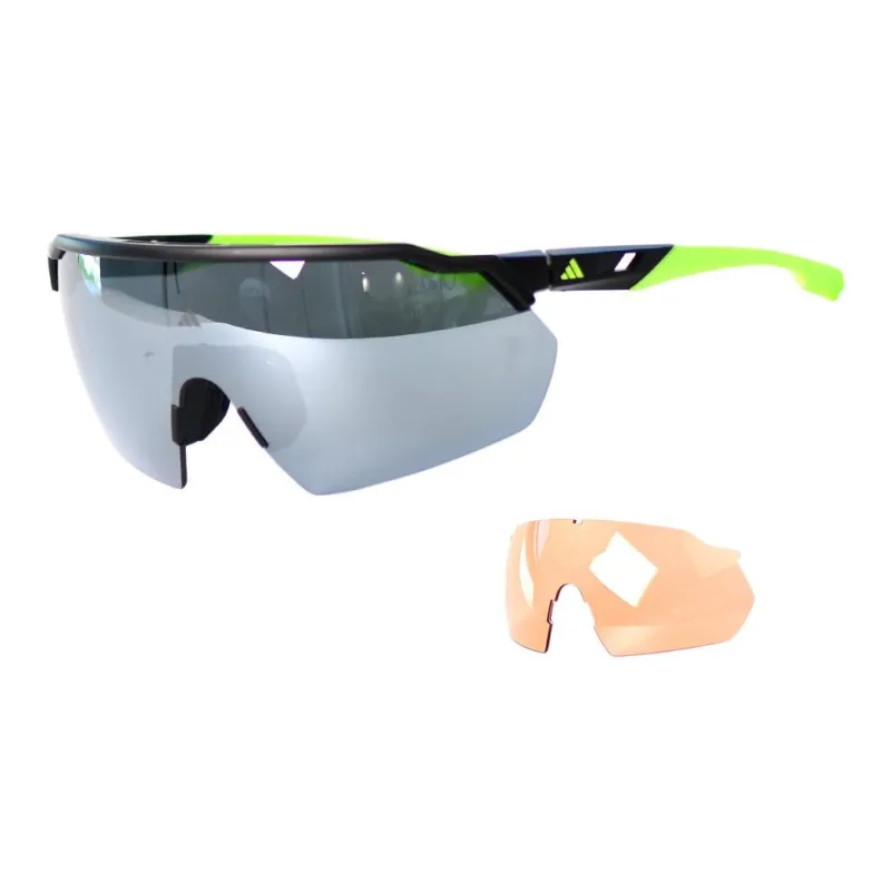Adidas Plastic Plate Frame Irregular Shape Sunglasses Unisex Black-3