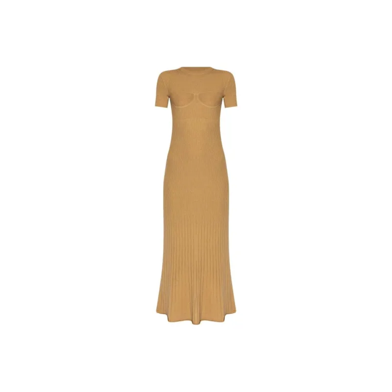 MaxMara Short Sleeve Ribbed Dress-0