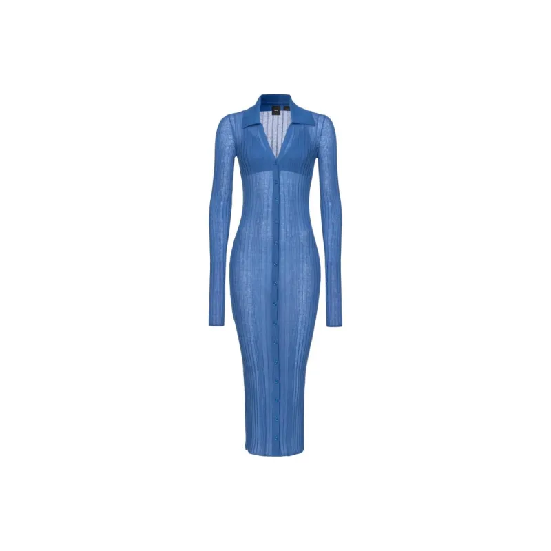 PINKO Long Sleeved Dress Women's Blue-0
