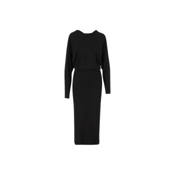 KHAITE The Trina Long Sleeved Open Back Midi Dress