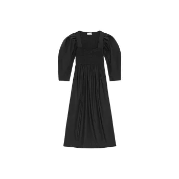 GANNI Poplin Organic Cotton Midi Dress