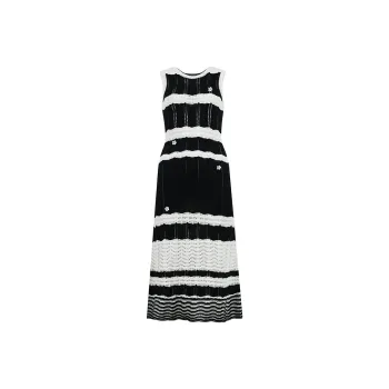 Valeria Obbaco Sleeveless Dresses Women's Black/White