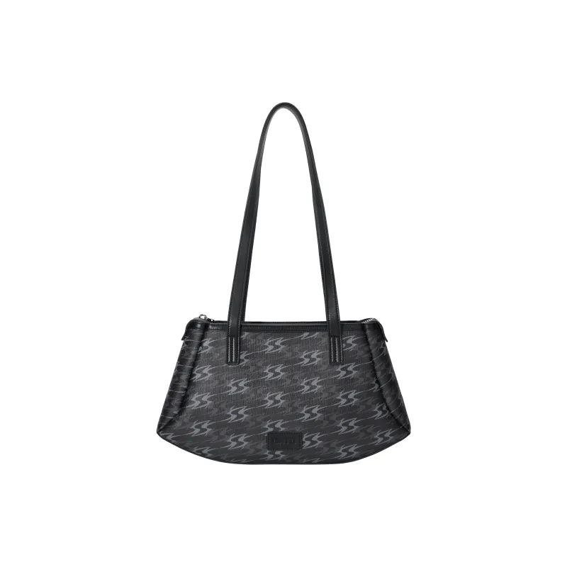OMTO PVC Handbag, Shoulder Bag Regular Women's Cream Gray/Berry Black-5