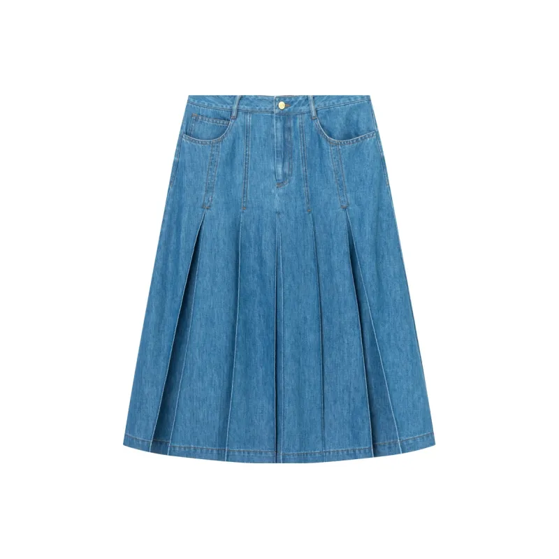 E.land Denim Long Skirt Women's Denim-0