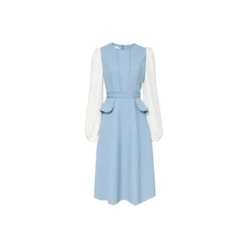Duffy Fashion Long Sleeved Dresses Women's Light Blue