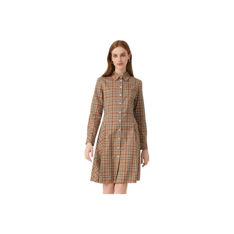 Hush Puppies Long Sleeved Dresses Women's Khaki-0