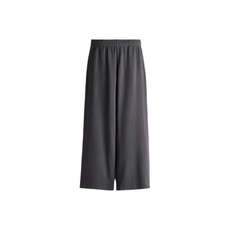 H&M Knitted Sports Pants Women's Dark Gray-0