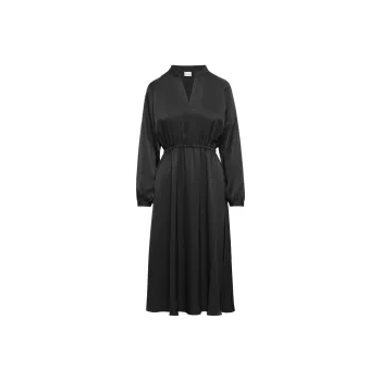ARITZIA Babaton Lexington Satin Midi Dress Long-Sleeved Dresses Women's BLACK/Black