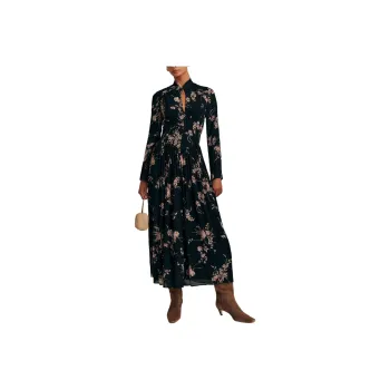 REFORMATION Georgianna Dress Long-Sleeved Dresses Women's Black