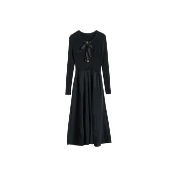 Olrain Long Sleeved Dresses Women's Black