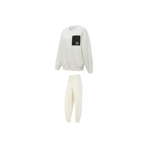 PUMA Basic Sweatshirt Set Women's White