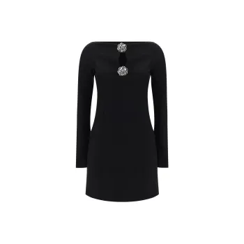 Blumarine Rose brooch detail Mini Dress