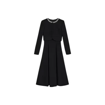 Yiner Long Sleeved Dresses Women's Black