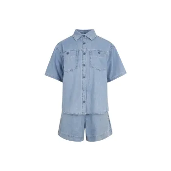 JESSYLINE Shirt Matching Set Women's Denim Blue