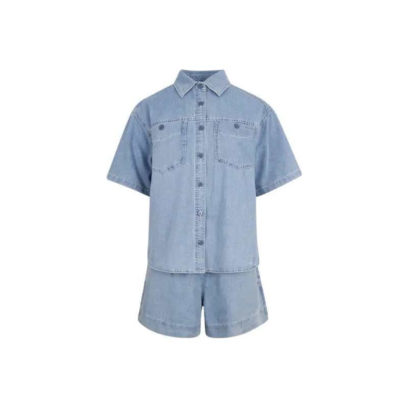 JESSYLINE Shirt Matching Set Women's Denim Blue-0