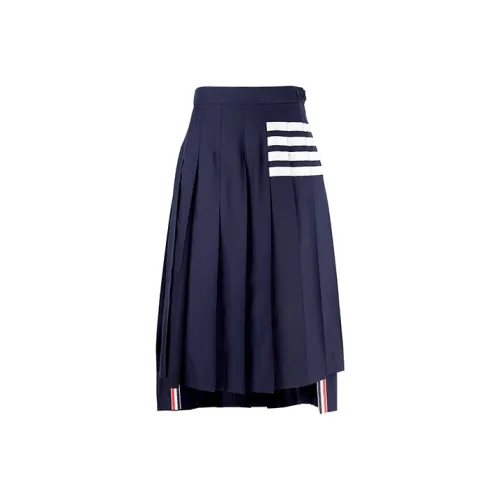THOM BROWNE Pleated Asymmetric Midi Skirt