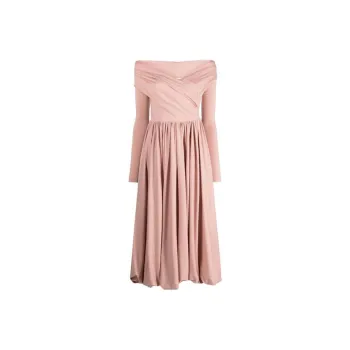 PHILOSOPHY DI LORENZO SERAFINI Off the shoulder Cotton Midi Dress