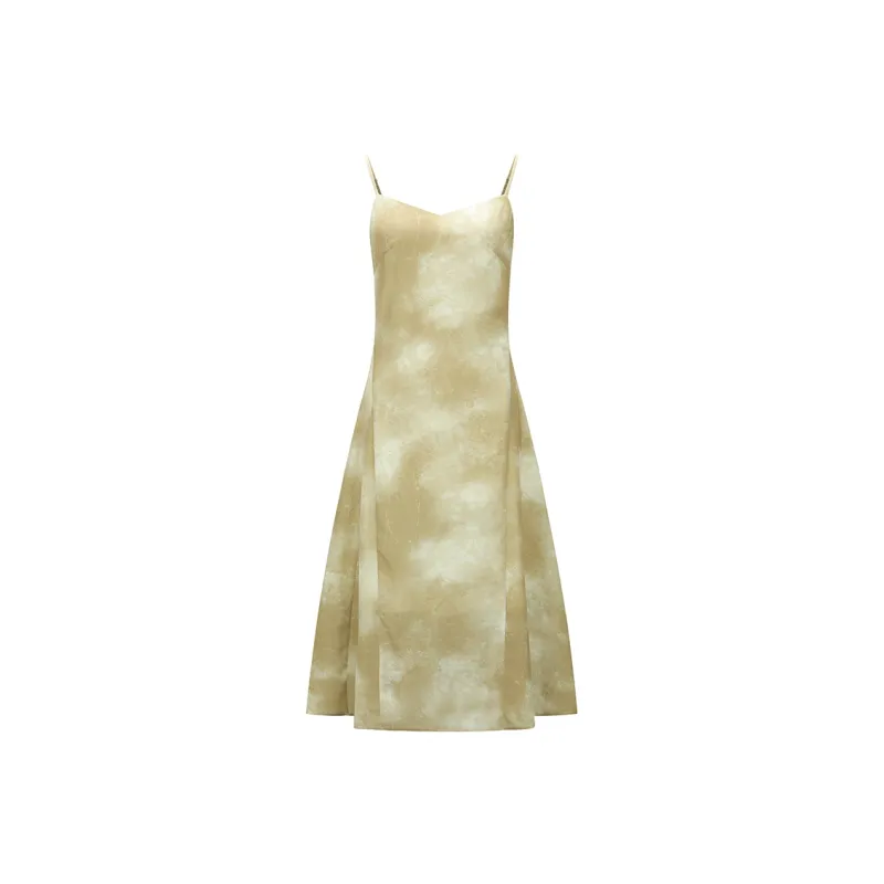 PEACEBIRD Slip Dresses Women's Yellow Pattern-0
