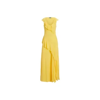 Polo Ralph Lauren Ruffle detailing Chiffon Maxi Dress