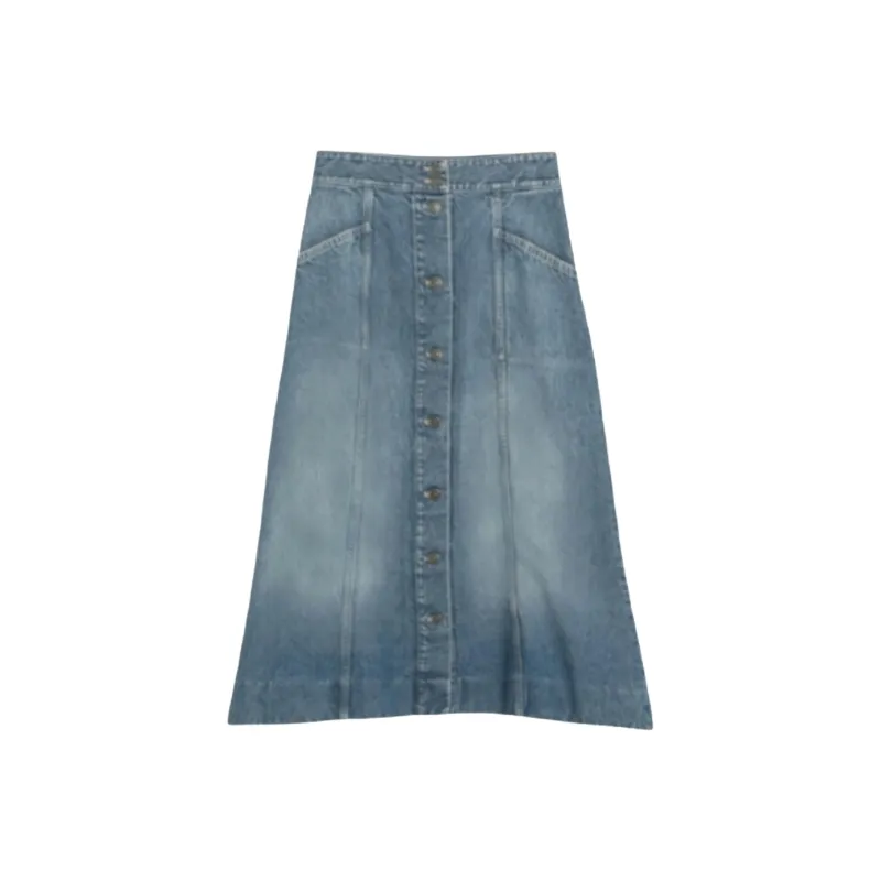 Valentino Denim Long Skirt Women's Blue-0