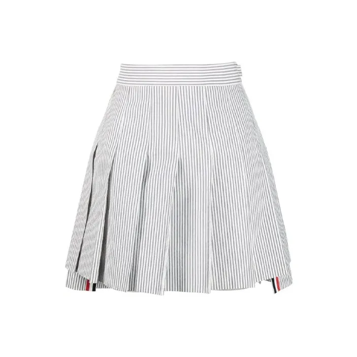 THOM BROWNE Rwb Striped Pleated Skirt-0