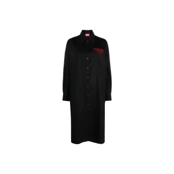DIESEL D Lun Logo Embroidered Shirt Dress