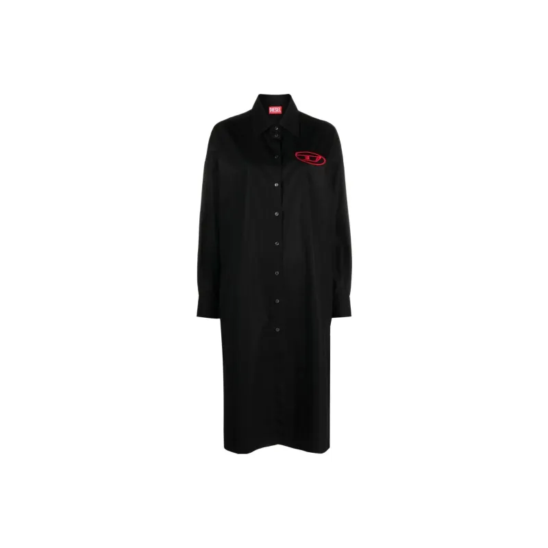 DIESEL D Lun Logo Embroidered Shirt Dress-0