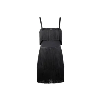 Elisabetta Franchi Bow Detailed Fringed Mini Dress
