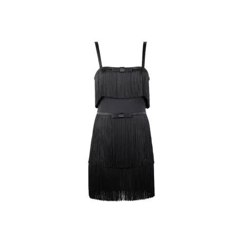 Elisabetta Franchi Bow Detailed Fringed Mini Dress