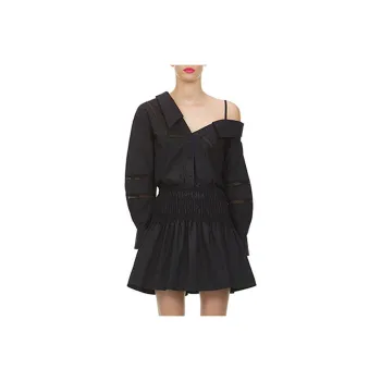 Self portrait Long Sleeved Dresses Women's Classic Black