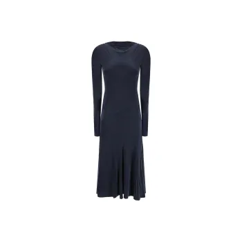 THE ANDAMANE Sabrina Openback Long Sleeve Midi Dress