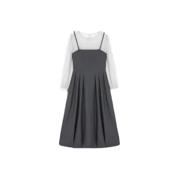 Mo Han Yi Mei Long Sleeved Dresses Women's Gray